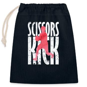 Scissors Kick Rugby - Verschließbarer Geschenkbeutel aus Baumwolle (25x30cm) - Navy - Vorne