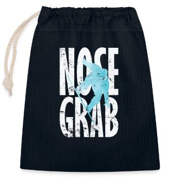 Nose Grab Snowboard - Verschließbarer Geschenkbeutel aus Baumwolle (25x30cm) - Navy - Vorne