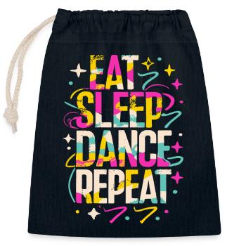 Eat Sleep Dance Repeat Typography - Closable cotton gift bag (25x30cm) - navy - Front