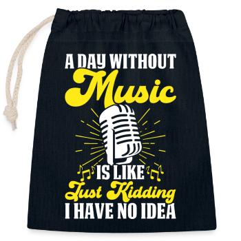 Chanteur chanteur - Sac cadeau en coton avec cordon (25 x 30 cm) - bleu marine - Devant