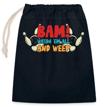 Bowling - Verschließbarer Geschenkbeutel aus Baumwolle (25x30cm) - Navy - Vorne