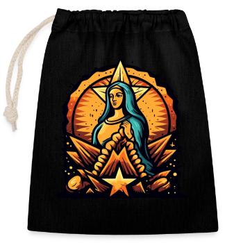 The Virgin of the Stars - Closable cotton gift bag (25x30cm) - black - Front