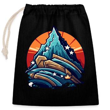 High Mountain - Closable cotton gift bag (25x30cm) - black - Front