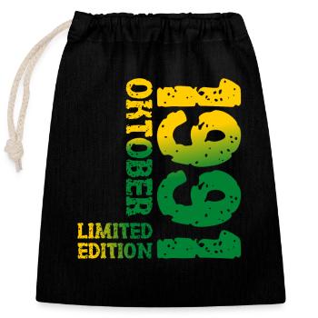 1991 Oktober Limited Edition 32. Geburtstag Outfit - Verschließbarer Geschenkbeutel aus Baumwolle (25x30cm) - Schwarz - Vorne