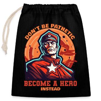 Devenez un héros du peuple - Sac cadeau en coton avec cordon (25 x 30 cm) - noir - Devant