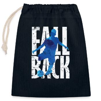 Ballon de football aérien - Sac cadeau en coton avec cordon (25 x 30 cm) - bleu marine - Devant