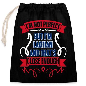 Funny Laotian Pride Lao People Laotian Roots A - Verschließbarer Geschenkbeutel aus Baumwolle (25x30cm) - Schwarz - Vorne