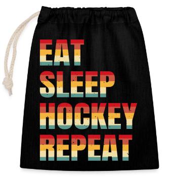 Hockey - Verschließbarer Geschenkbeutel aus Baumwolle (25x30cm) - Schwarz - Vorne