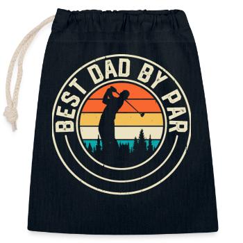 Golf Golfer Papa Vater - Verschließbarer Geschenkbeutel aus Baumwolle (25x30cm) - Navy - Vorne