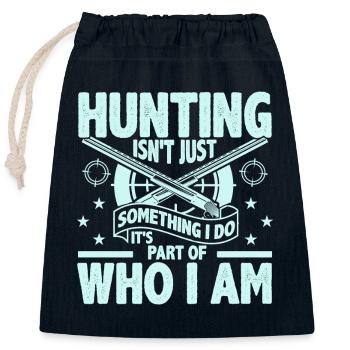 La chasse n’est pas seulement quelque chose que je fais, cela fait partie - Sac cadeau en coton avec cordon (25 x 30 cm) - bleu marine - Devant