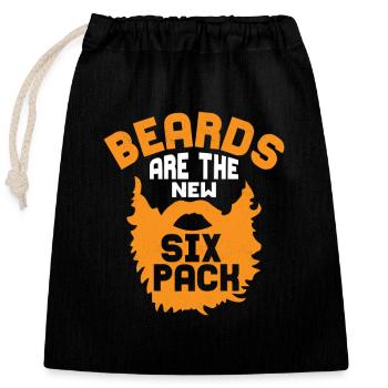 Beards Are The New Six Pack Facial Hair Bearded Ma - Closable cotton gift bag (25x30cm) - black - Front