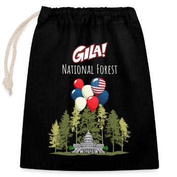 Gila National Forest - Sac cadeau en coton avec cordon (25 x 30 cm) - noir - Devant