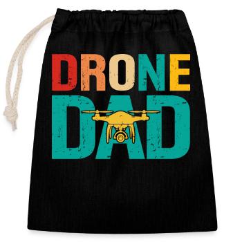 Drone Daddy Fête des pères - Sac cadeau en coton avec cordon (25 x 30 cm) - noir - Devant