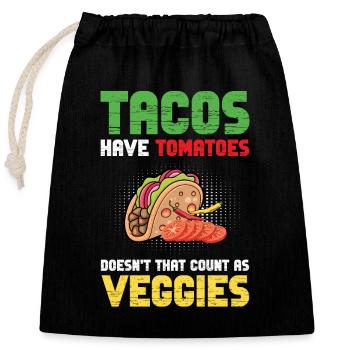 Tacos Tomatoes Counts Vegetarian Nachos Burritos - Closable cotton gift bag (25x30cm) - black - Front
