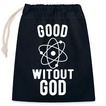 Atheist, Atheism, Anti-religion, Security, - Closable cotton gift bag (25x30cm) - navy - Front