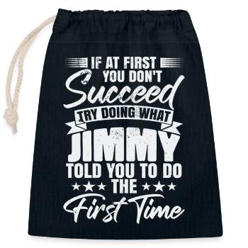 Nom de Jimmy Humor - Sac cadeau en coton avec cordon (25 x 30 cm) - bleu marine - Devant