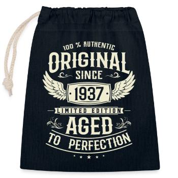 Anniversaire légendaire de 1937 - Sac cadeau en coton avec cordon (25 x 30 cm) - bleu marine - Devant