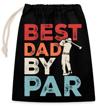 Golf Golfer Papa - Verschließbarer Geschenkbeutel aus Baumwolle (25x30cm) - Schwarz - Vorne