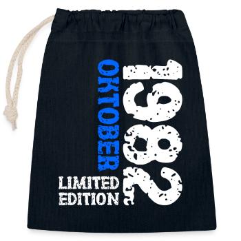 1982 Oktober Limited Edition 41. Geburtstag Deko - Verschließbarer Geschenkbeutel aus Baumwolle (25x30cm) - Navy - Vorne