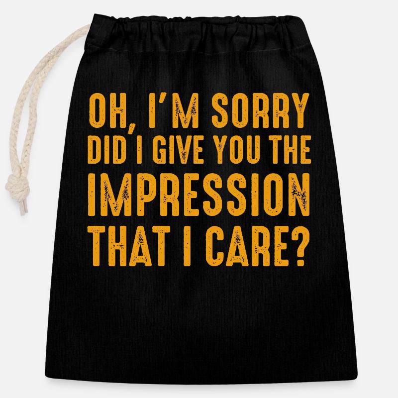 Pardon. Est-ce que je vous ai donné l’impression - Sac cadeau en coton avec cordon (25 x 30 cm) - noir