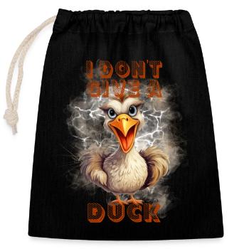 i dont giva a duck - Verschließbarer Geschenkbeutel aus Baumwolle (25x30cm) - Schwarz - Vorne