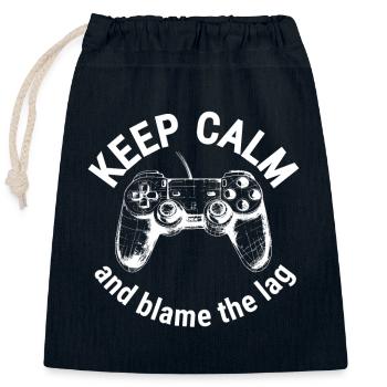 Shirt für Gamer. Einzigartige Geschenkidee für Gamer - Verschließbarer Geschenkbeutel aus Baumwolle (25x30cm) - Navy - Vorne