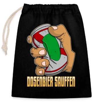 Bierliebhaber Dosenbier Alkohol Party Trinker - Verschließbarer Geschenkbeutel aus Baumwolle (25x30cm) - Schwarz - Vorne