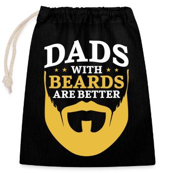 Amoureux de la barbe Homme barbu Papa Gingembre - Sac cadeau en coton avec cordon (25 x 30 cm) - noir - Devant