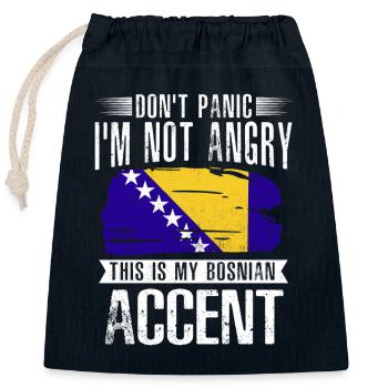 Bosnia and Herzegovina Flag Bosnia - Closable cotton gift bag (25x30cm) - navy - Front