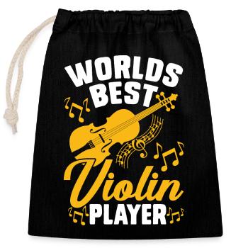 Violine Violinist - Verschließbarer Geschenkbeutel aus Baumwolle (25x30cm) - Schwarz - Vorne