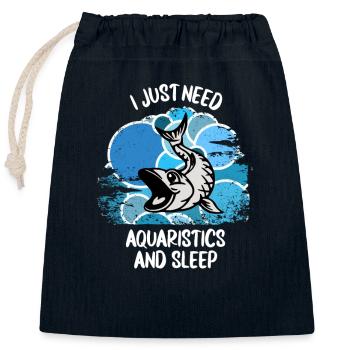 Aquarium Aquarists Fish Ornamental fish Aquaristics - Closable cotton gift bag (25x30cm) - navy - Front
