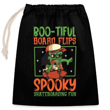 Horror Skateboarder Halloween Skateboard Cadeau - Sac cadeau en coton avec cordon (25 x 30 cm) - noir - Devant