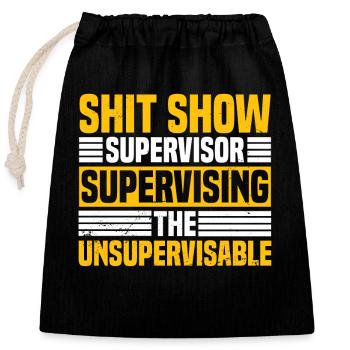 Ironisches Supervisor-Manager-Management-Geschenk - Verschließbarer Geschenkbeutel aus Baumwolle (25x30cm) - Schwarz - Vorne