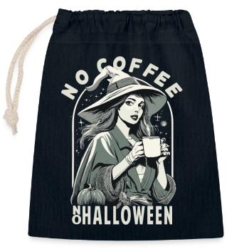 No Coffee No Halloween Morning Muffle Witch - Closable cotton gift bag (25x30cm) - navy - Front