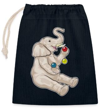 Elefant Jongleur Jonglieren - Verschließbarer Geschenkbeutel aus Baumwolle (25x30cm) - Navy - Vorne