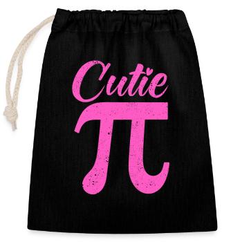 Cutie Pi Day Symbol Math National Pie Mathématiques - Sac cadeau en coton avec cordon (25 x 30 cm) - noir - Devant