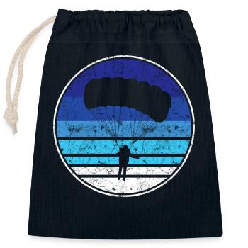 Skydiving - Closable cotton gift bag (25x30cm) - navy - Front