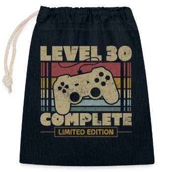 Niveau 30 complete - Sac cadeau en coton avec cordon (25 x 30 cm) - bleu marine - Devant