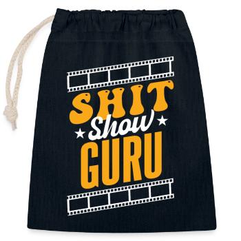 Scheiße-Show-Guru - Verschließbarer Geschenkbeutel aus Baumwolle (25x30cm) - Navy - Vorne
