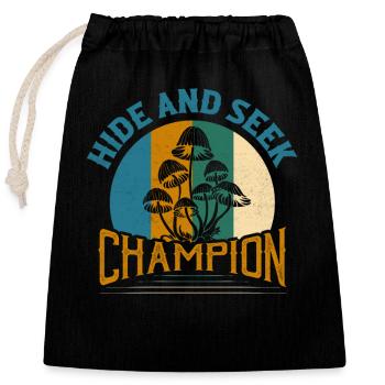 Hide And Seek Champion Fungus Mycologist - Closable cotton gift bag (25x30cm) - black - Front