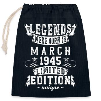 Anniversaire Mars 1945 année Edition Limitée - Sac cadeau en coton avec cordon (25 x 30 cm) - bleu marine - Devant