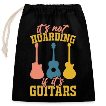 Guitar Guitarist - Closable cotton gift bag (25x30cm) - black - Front