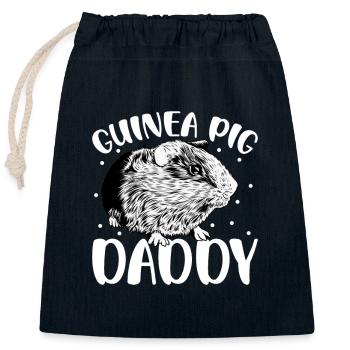 Propriétaire de cochon d’Inde - Papa cochon d’Inde - Sac cadeau en coton avec cordon (25 x 30 cm) - bleu marine - Devant