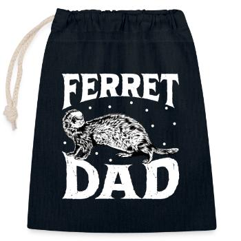 Frettchenbesitzer - Frettchen Papa - Verschließbarer Geschenkbeutel aus Baumwolle (25x30cm) - Navy - Vorne
