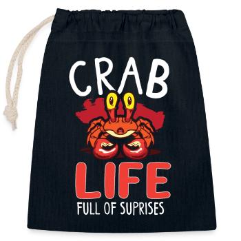Krabbe krabben krabbenflüsterer Krabbenjagdfischer - Verschließbarer Geschenkbeutel aus Baumwolle (25x30cm) - Navy - Vorne