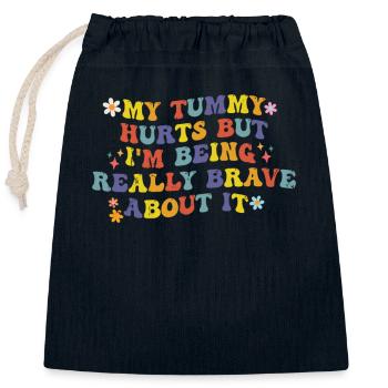 My Tummy Hurts Funny Lactose Intolerant Dairy Free - Closable cotton gift bag (25x30cm) - navy - Front