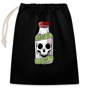 Les produits laitiers sont effrayants intolérants au lactose Drôles de lait amusants - Sac cadeau en coton avec cordon (25 x 30 cm) - noir - Devant