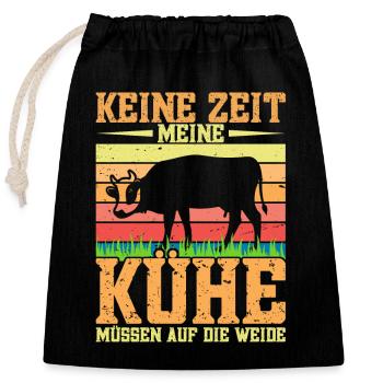 Kuhbauer Kühe melken Landwirt Bauer Traktor Acker - Verschließbarer Geschenkbeutel aus Baumwolle (25x30cm) - Schwarz - Vorne