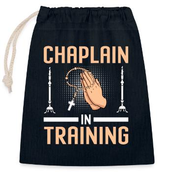 Kaplan Pfarrer - Verschließbarer Geschenkbeutel aus Baumwolle (25x30cm) - Navy - Vorne