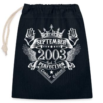 September 2003 | September 2003 anniversary 2003 - Closable cotton gift bag (25x30cm) - navy - Front